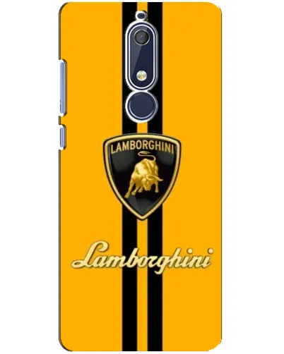 Чехол для Nokia 5.1 (2018) с картинкой «Lamborghini Stripe желтый»