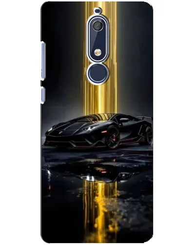 Чехол для Nokia 5.1 (2018) с картинкой «Ночной Lamborghini драйв»