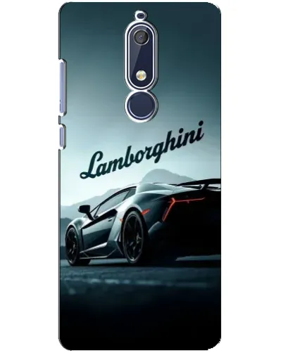 Чехол для Nokia 5.1 (2018) с картинкой «Классическая надпись Lamborghini»