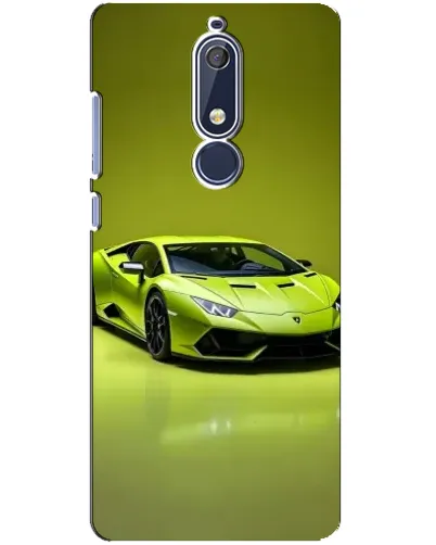 Чехол для Nokia 5.1 (2018) с картинкой «Салатовый Lamborghini Huracan»