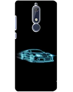 Чехол для Nokia 5.1 (2018) с картинкой «Неоновый контур Lamborghini» Чехол для Nokia 5.1 (2018) с картинкой «Неоновый контур Lamborghini»