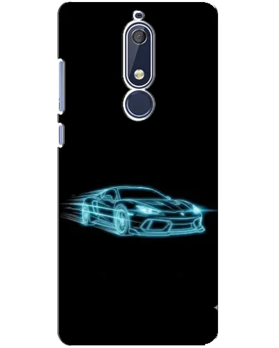 Чехол для Nokia 5.1 (2018) с картинкой «Неоновый контур Lamborghini»