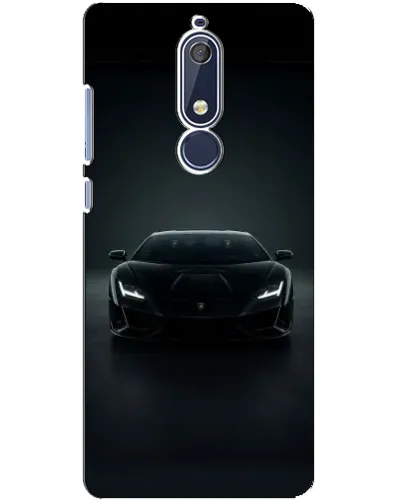 Чехол для Nokia 5.1 (2018) с картинкой «Черный Lamborghini Aventador»