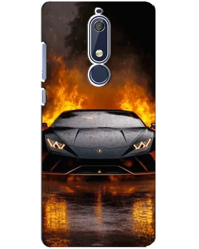 Чехол для Nokia 5.1 (2018) с картинкой «Lamborghini в огне»
