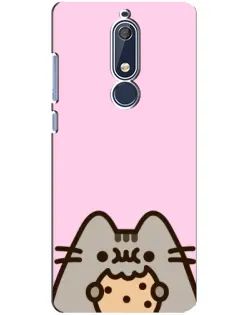 Чехол для Nokia 5.1 (2018) с картинкой «Pusheen и печенье» Чехол для Nokia 5.1 (2018) с картинкой «Pusheen и печенье»