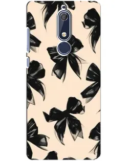 Чехол для Nokia 5.1 (2018) с картинкой «Паттерн черные банты» Чехол для Nokia 5.1 (2018) с картинкой «Паттерн черные банты»