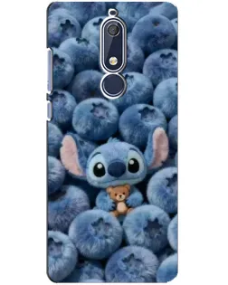 Чехол для Nokia 5.1 (2018) с картинкой «Стич и голубика» Чехол для Nokia 5.1 (2018) с картинкой «Стич и голубика»