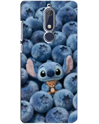 Чехол для Nokia 5.1 (2018) с картинкой «Стич и голубика» Чехол для Nokia 5.1 (2018) с картинкой «Стич и голубика»