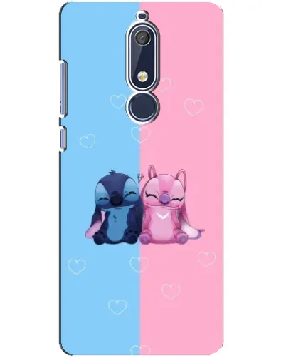 Чехол для Nokia 5.1 (2018) с картинкой «Stitch и Angel Love» Чехол для Nokia 5.1 (2018) с картинкой «Stitch и Angel Love»
