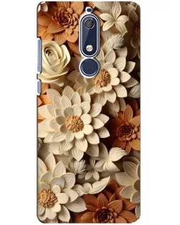 Чехол для Nokia 5.1 (2018) с картинкой «Бежевый флористический декор» Чехол для Nokia 5.1 (2018) с картинкой «Бежевый флористический декор»