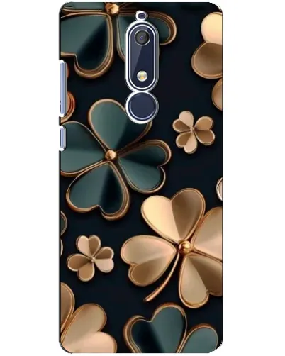 Чехол для Nokia 5.1 (2018) с картинкой «Клевер в золоте»