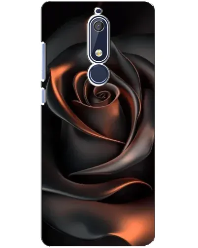Чехол для Nokia 5.1 (2018) с картинкой «Шелковая черная роза»