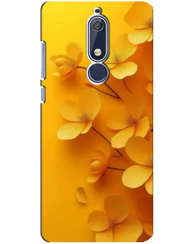 Чехол для Nokia 5.1 (2018) с картинкой «Золотые лепестки»