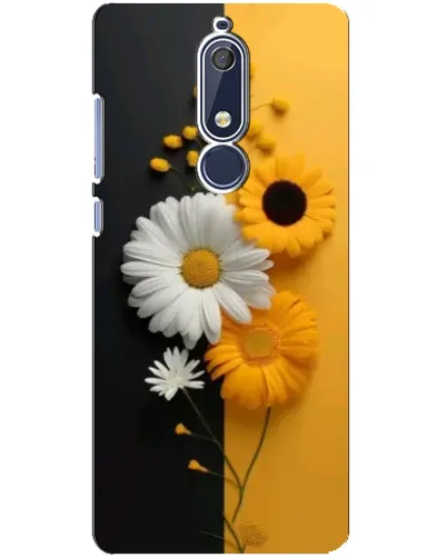 Чехол для Nokia 5.1 (2018) с картинкой «Подсолнух и ромашка»