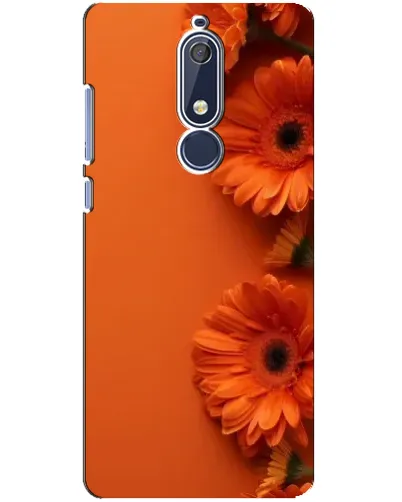Чехол для Nokia 5.1 (2018) с картинкой «Оранжевые герберы»