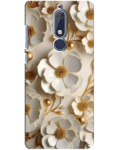 Чехол для Nokia 5.1 (2018) с картинкой «Белие бумажние  цвети»