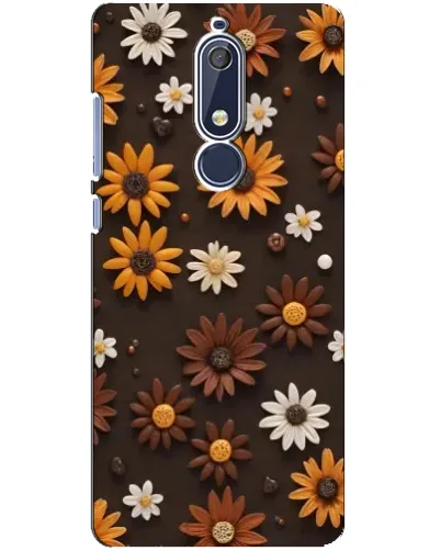 Чехол для Nokia 5.1 (2018) с картинкой «Узор из маленьких подсолнухов»