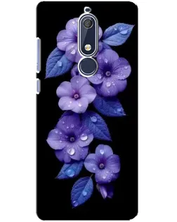 Чехол для Nokia 5.1 (2018) с картинкой «Фиолетовые цветы с росою» Чехол для Nokia 5.1 (2018) с картинкой «Фиолетовые цветы с росою»