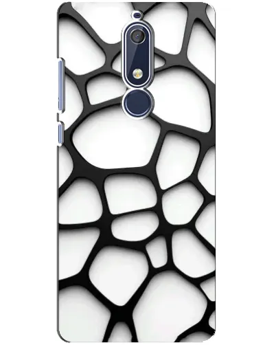 Чехол для Nokia 5.1 (2018) с картинкой «Белая объемная сетка»