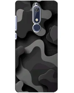 Чехол для Nokia 5.1 (2018) с картинкой «Темный абстрактный камуфляж» Чехол для Nokia 5.1 (2018) с картинкой «Темный абстрактный камуфляж»