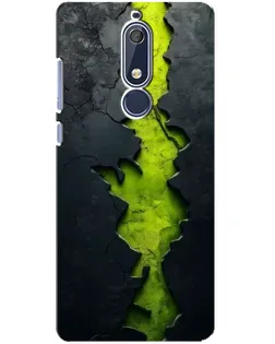 Чехол для Nokia 5.1 (2018) с картинкой «Салатовый разлом скалы» Чехол для Nokia 5.1 (2018) с картинкой «Салатовый разлом скалы»