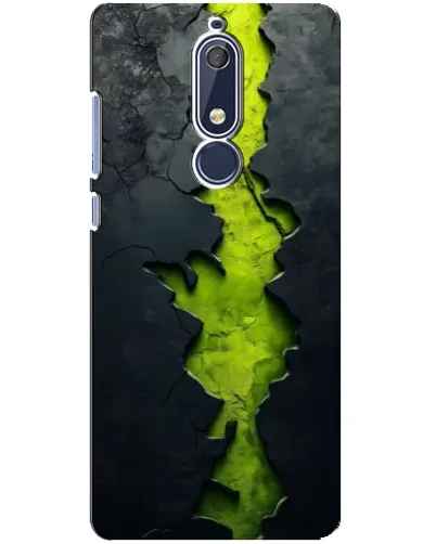 Чехол для Nokia 5.1 (2018) с картинкой «Салатовый разлом скалы»