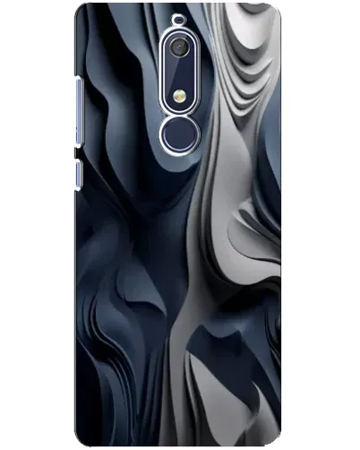 Чехол для Nokia 5.1 (2018) с картинкой «Объемные синие складки»