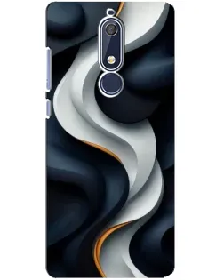 Чехол для Nokia 5.1 (2018) с картинкой «Объемные черно-белые ленты» Чехол для Nokia 5.1 (2018) с картинкой «Объемные черно-белые ленты»