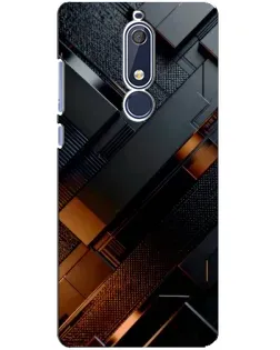 Чехол для Nokia 5.1 (2018) с картинкой «Черные геометрические блоки»