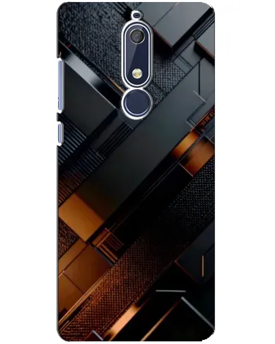 Чехол для Nokia 5.1 (2018) с картинкой «Черные геометрические блоки»