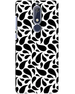 Чехол для Nokia 5.1 (2018) с картинкой «Контрастные черные капли»