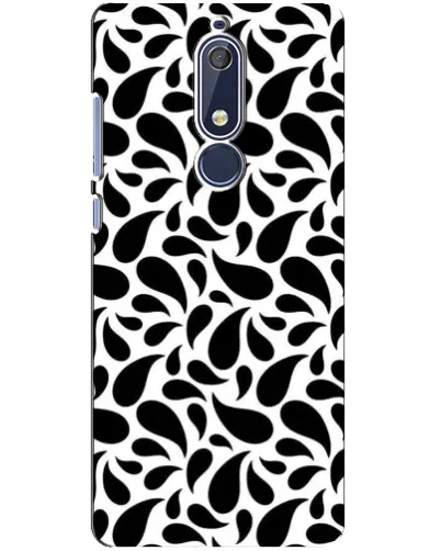Чехол для Nokia 5.1 (2018) с картинкой «Контрастные черные капли»