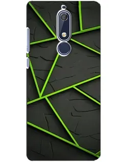 Чехол для Nokia 5.1 (2018) с картинкой «Зеленые геометрические линии»
