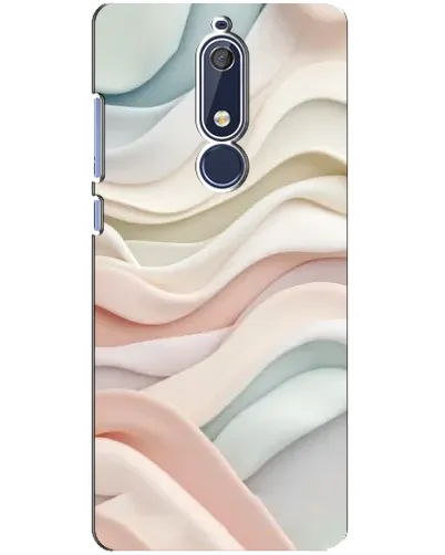 Чехол для Nokia 5.1 (2018) с картинкой «Пастельные нежные волны»