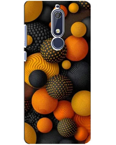 Чехол для Nokia 5.1 (2018) с картинкой «Объемные оранжевые сферы»