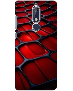 Чехол для Nokia 5.1 (2018) с картинкой «Красная глянцевая сетка»