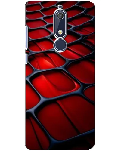 Чехол для Nokia 5.1 (2018) с картинкой «Красная глянцевая сетка»
