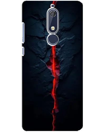 Чехол для Nokia 5.1 (2018) с картинкой «Kрасная лавовая трещина»