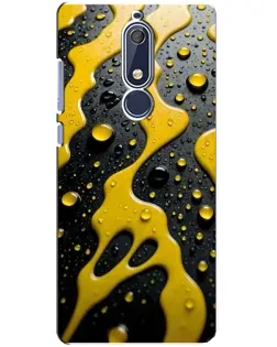Чехол для Nokia 5.1 (2018) с картинкой «Жидкое желтое золото»