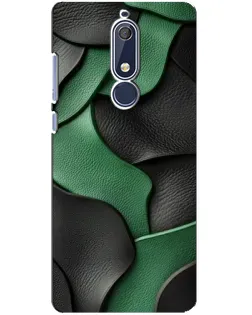 Чехол для Nokia 5.1 (2018) с картинкой «Зеленые кожаные волны»