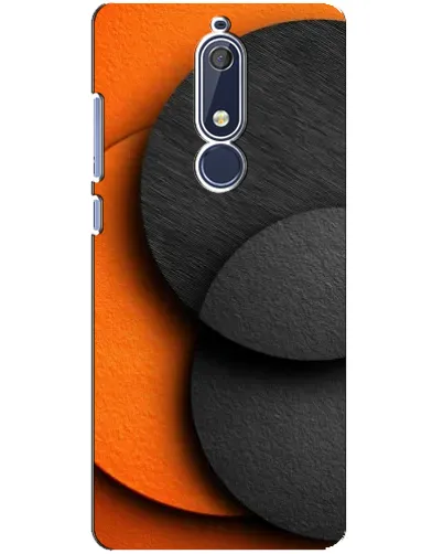 Чехол для Nokia 5.1 (2018) с картинкой «Геометрия оранжевых кругов»
