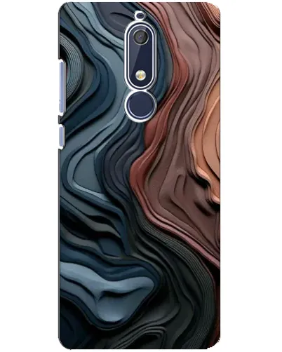 Чехол для Nokia 5.1 (2018) с картинкой «Цветные волны каньона»