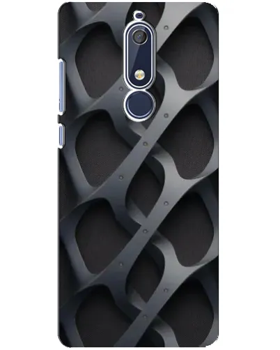 Чехол для Nokia 5.1 (2018) с картинкой «Объемное серое плетение»