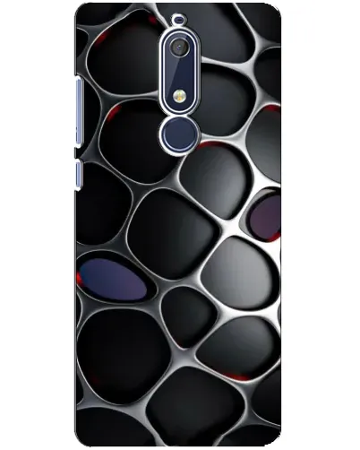 Чехол для Nokia 5.1 (2018) с картинкой «Объемная темная решетка»
