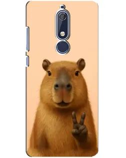 Чехол для Nokia 5.1 (2018) с картинкой «Капибара виктория»