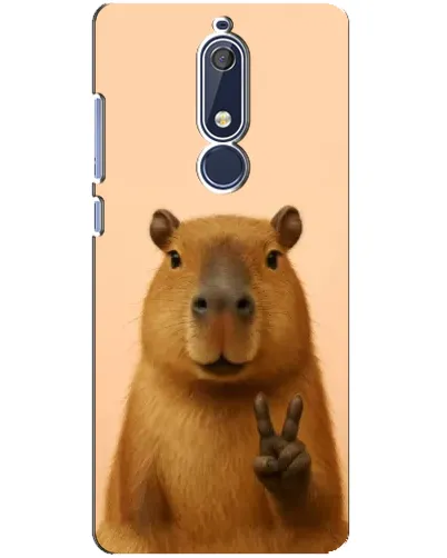 Чехол для Nokia 5.1 (2018) с картинкой «Капибара виктория»