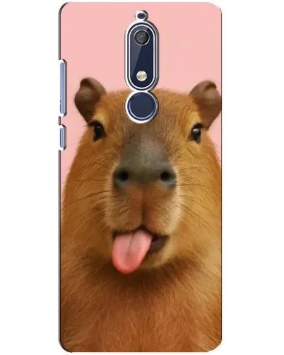 Чехол для Nokia 5.1 (2018) с картинкой «Капибара с языком»