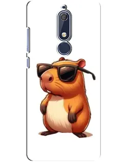 Чехол для Nokia 5.1 (2018) с картинкой «Капибара в очках»