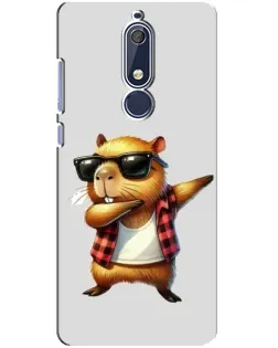 Чехол для Nokia 5.1 (2018) с картинкой «Капибара рэпер даб»