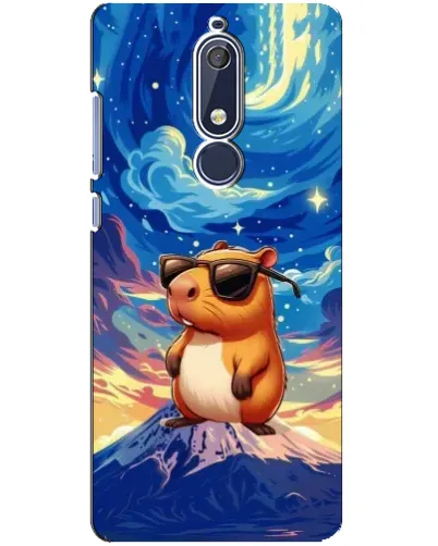 Чехол для Nokia 5.1 (2018) с картинкой «Капибара Ван Гога»
